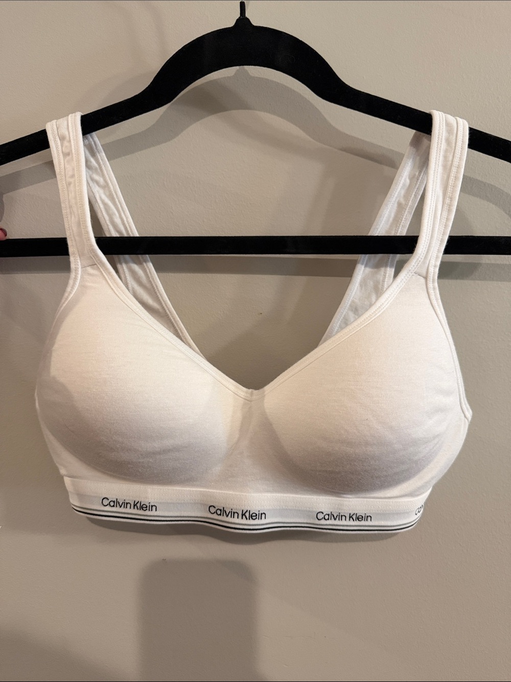 Calvin Klein White Wireless Logo Band Bralette